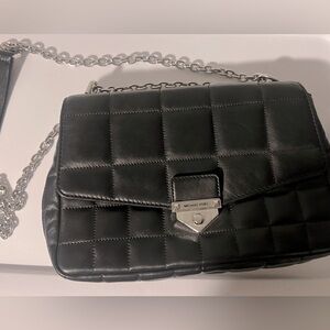 Michael Kors Black Quilted Leather Chain Shoulder Bag
